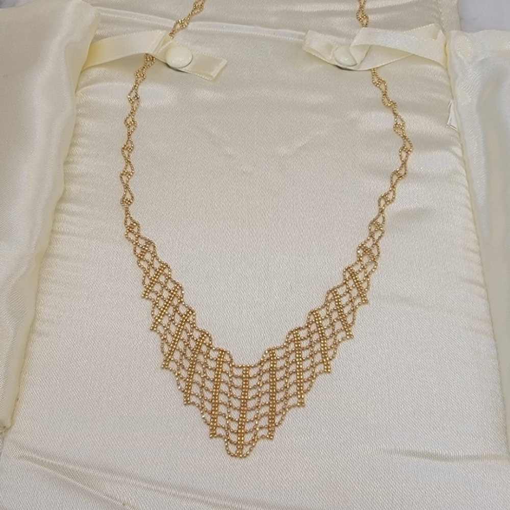 Solid 10K Gold Omega Trinity Lariat Necklace - So Stunning❤️ ❤ ❤️
